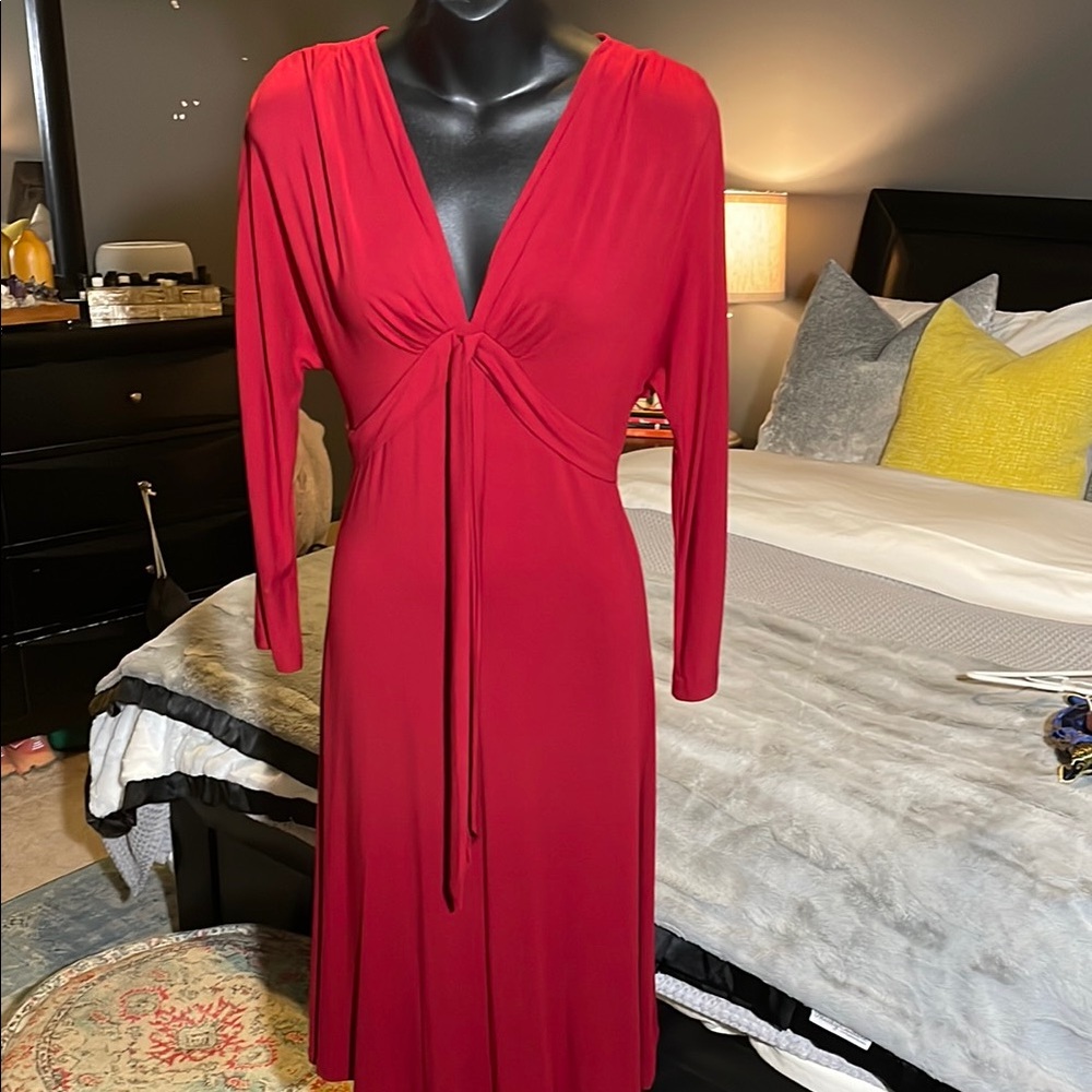 Vintage Elegant Red Midi Dress